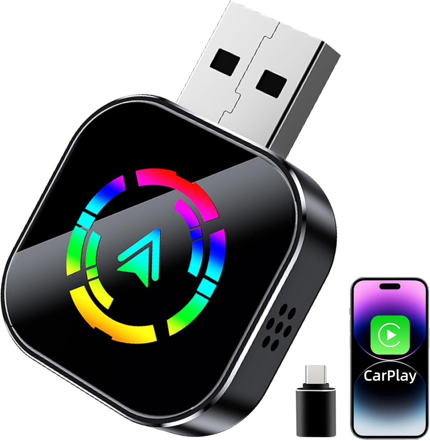 2025 Upgrade 2-In-1 Wireless Carplay & Android Auto Adapter &ndash; Plug & Play Wireless Dongle for Iphone Ios 10+ / Android 11+, Retains Original Car Controls, Compatible with Cars 2017+