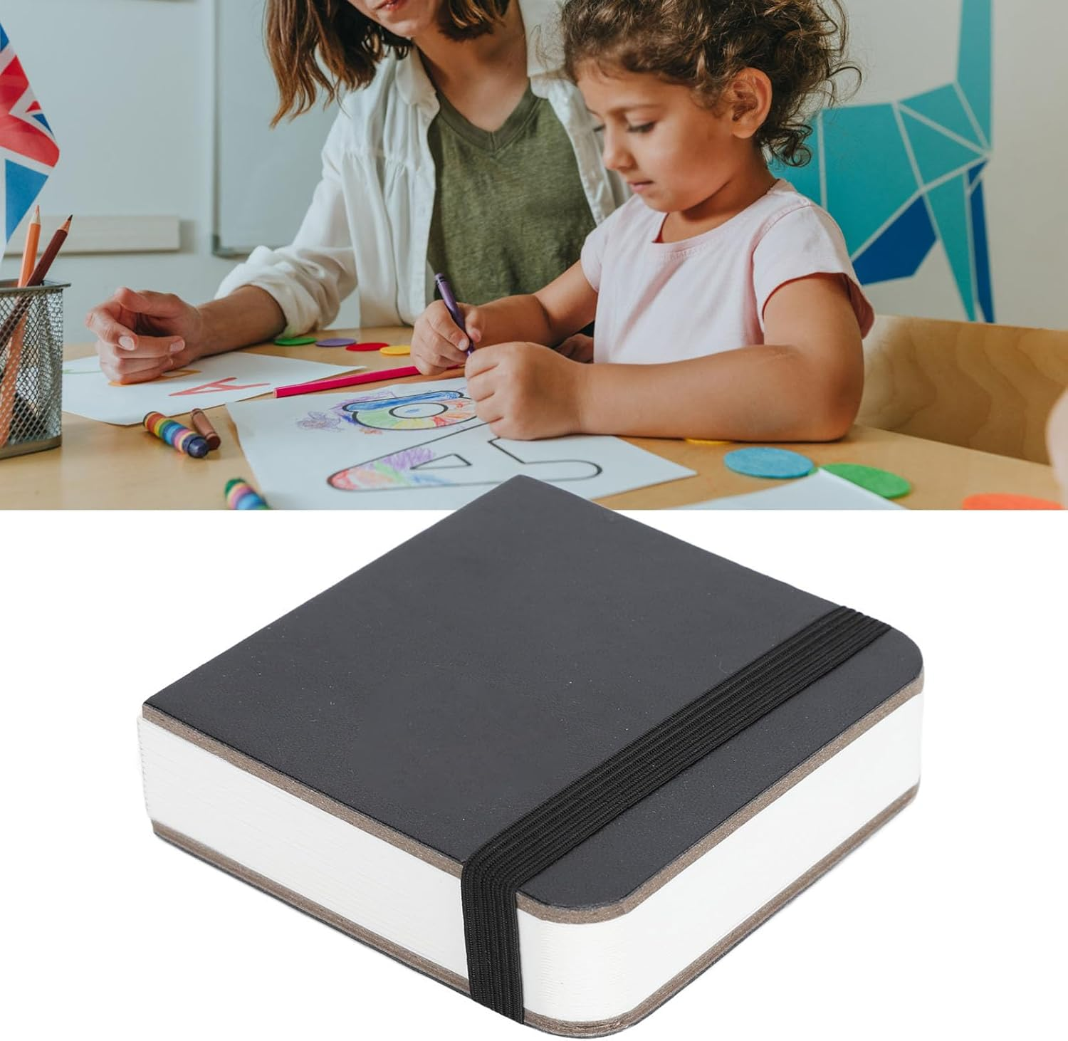 Watercolor Journal, 30 Sheets 300GSM Watercolor Paper Sketchbooks Watercolor Textured Drawing Papers for Use as Mix Media Pad on the Go (Black) - Black image number 6