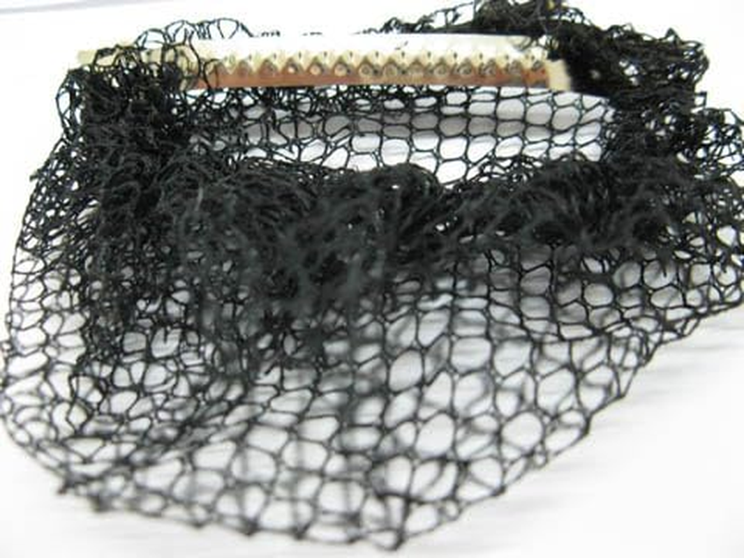 12Pcs Black Bowknot Hairclip with Hair Bun Net