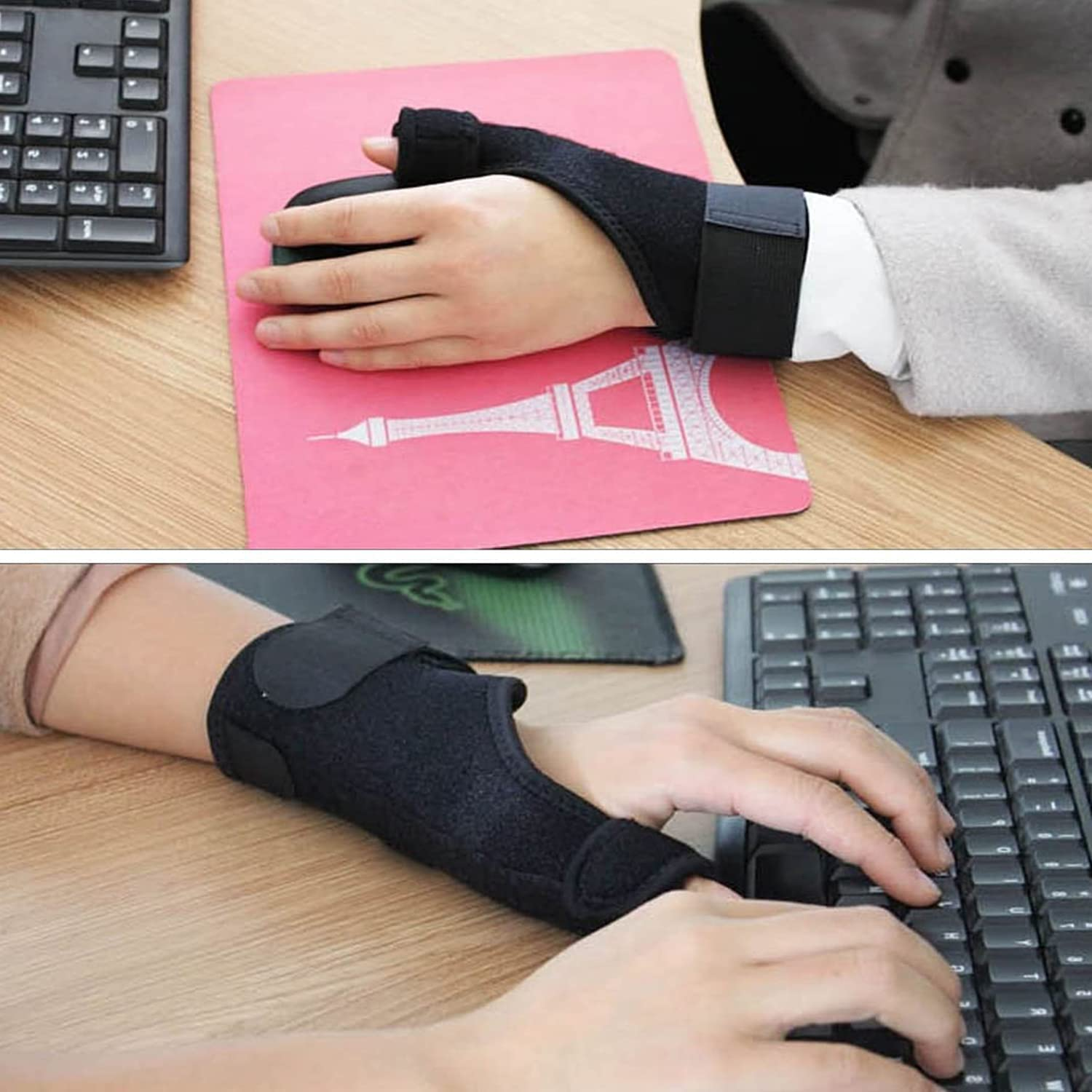 2 Pieces Thumb & Wrist Spica Splint | Breathable Fabric Thumb Spica Splint Stabilizer Brace for Tendonitis, Arthritis & Sprains Forearm Support Cast Right& Left image number 4