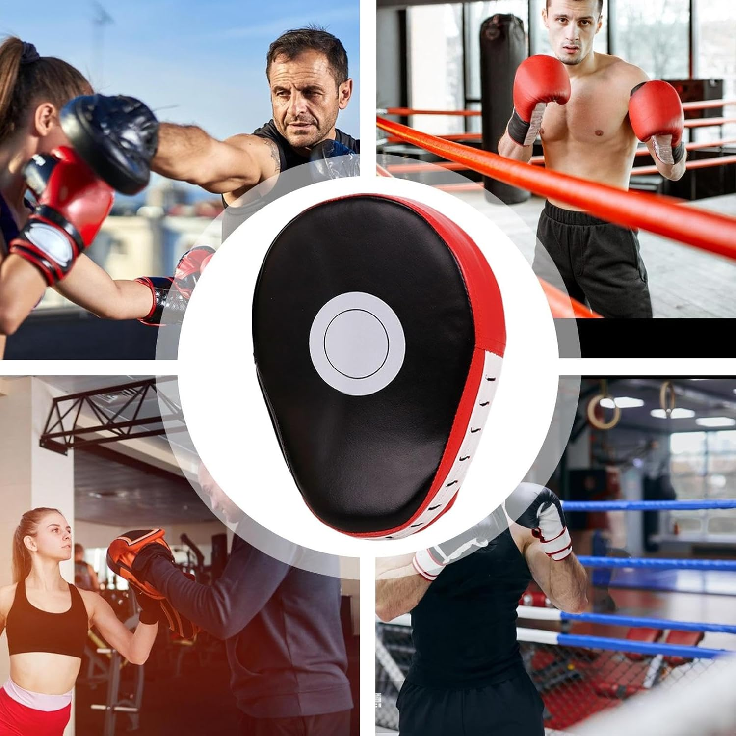 Comfortable Boxing Pad Mitts - PU Leather Curved Boxing Target | MMA Punching Mitts for Adults, Martial Arts Pads Boxing Training Gears Kick Shield for Taekwondo Muays Thai Karate image number 3