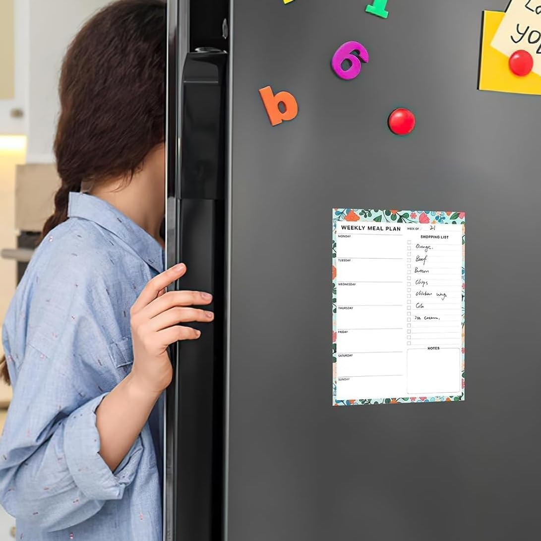 List Magnet Pad,Magnetic Grocery List Pads for Fridge,Fruit Weekly Meal Planner with Tear off Shopping List.Menu Food for Weight Loss or Dinner List for Family 7X10 Inches, 60 Sheets image number 4