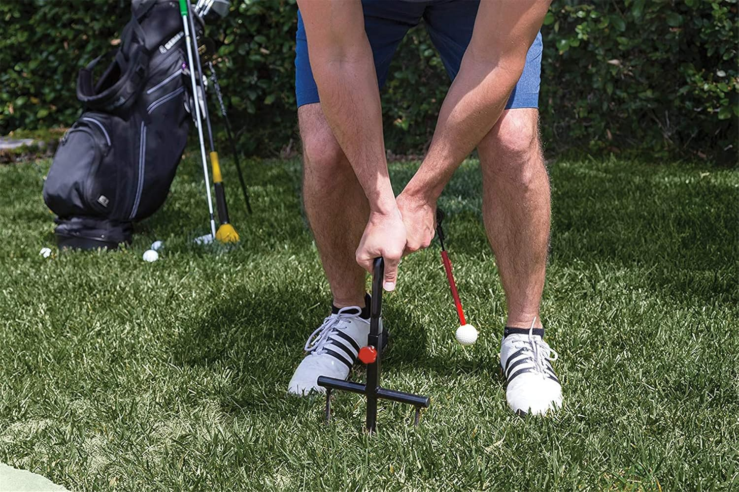 IMIFUN Golf Swing Trainer Path Training Aids,Black and Red image number 6