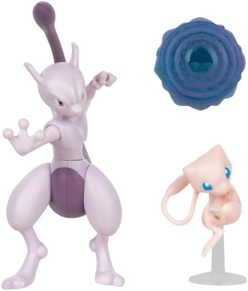 Pokemon Battle Figure Set 2 Pack Mew and Mewtwo Deluxe Action Ready image number 2