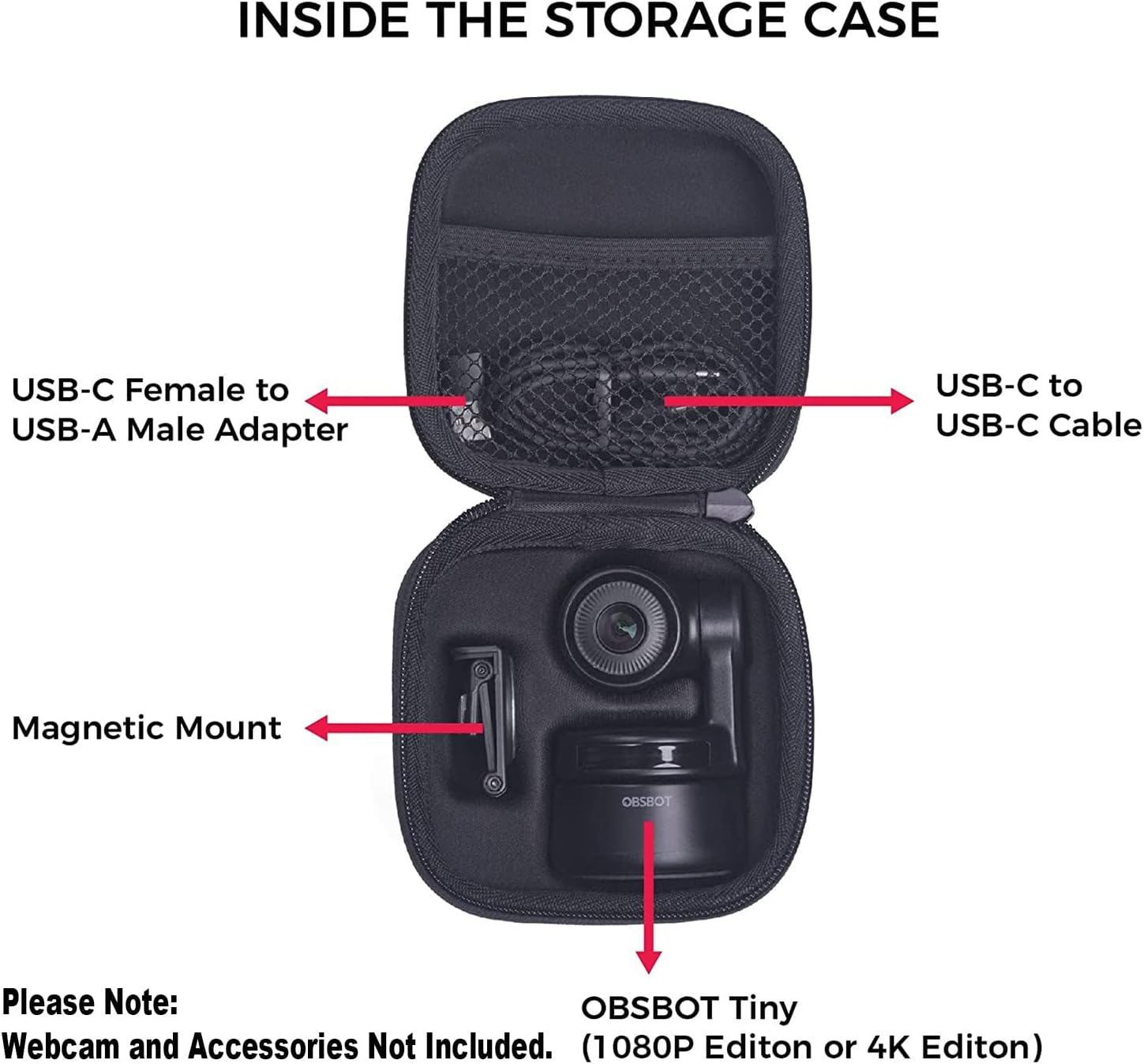 OBSBOT Storage Case for OBSBOT Tiny/Tiny 4K Webcam, Hard Carrying Portable Bag Box, Protective Case for Tiny Series