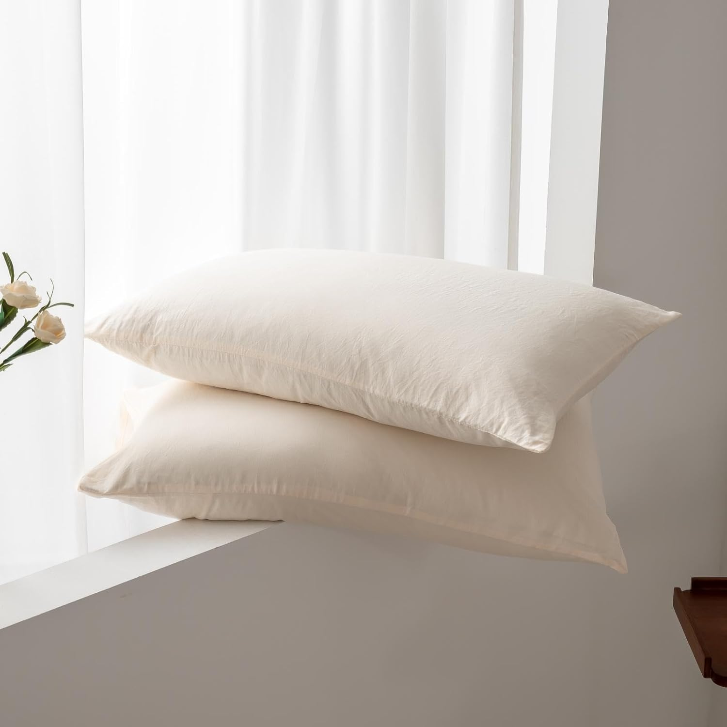 Queen Size Quilt Cover Set 1200TC 100% Washed Microfiber Solid Plain Color Quilt Cover & 2 Pillowcases- Soft and Breathable with Zipper Closure & Corner Ties image number 5