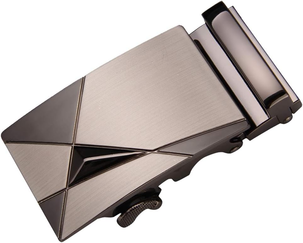 F Fityle Metal Automatic Slide Buckle Replacement Ratchet Belt Buckle Formal Business Belt Accessories for Men - 5 image number 2