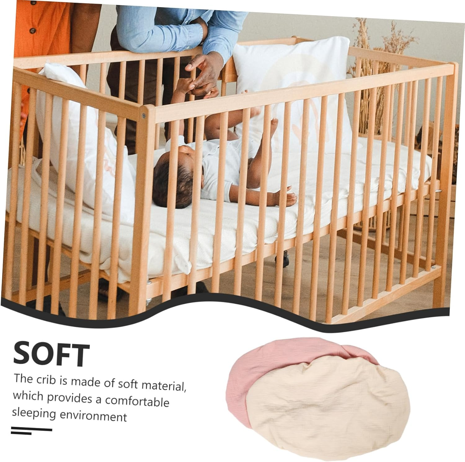 Abaodam 2Pcs Crib Fitted Muslincot Mattress Cover Washable Changing Pad for Boys Girls Safe