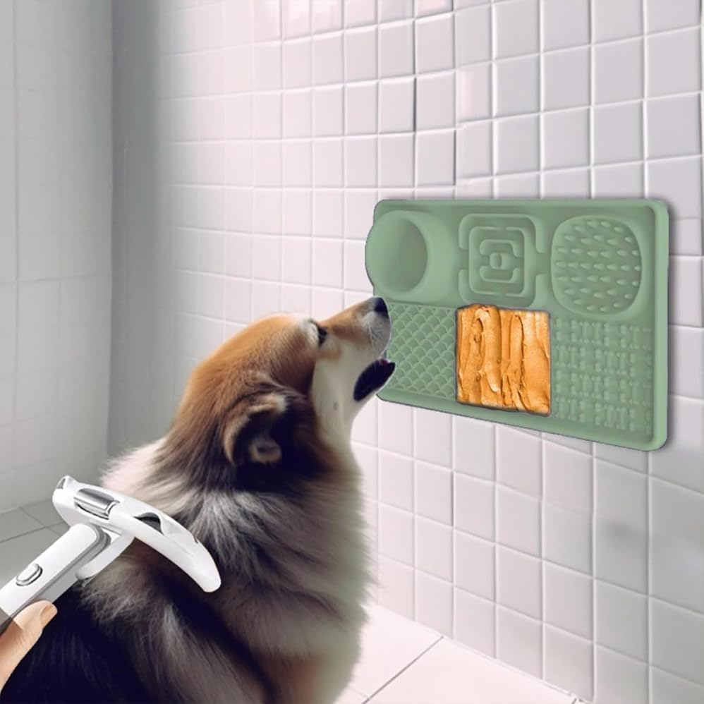 Pet Licking Mats,Dog Slow Food Mats,Slow Feeder Licking Mat with Suction Cups for Food and Water,Pet Food Utensils,Silicone Feeding Mat Perfect for Anxiety Relief Suitable for Butter Food Yogurt image number 6