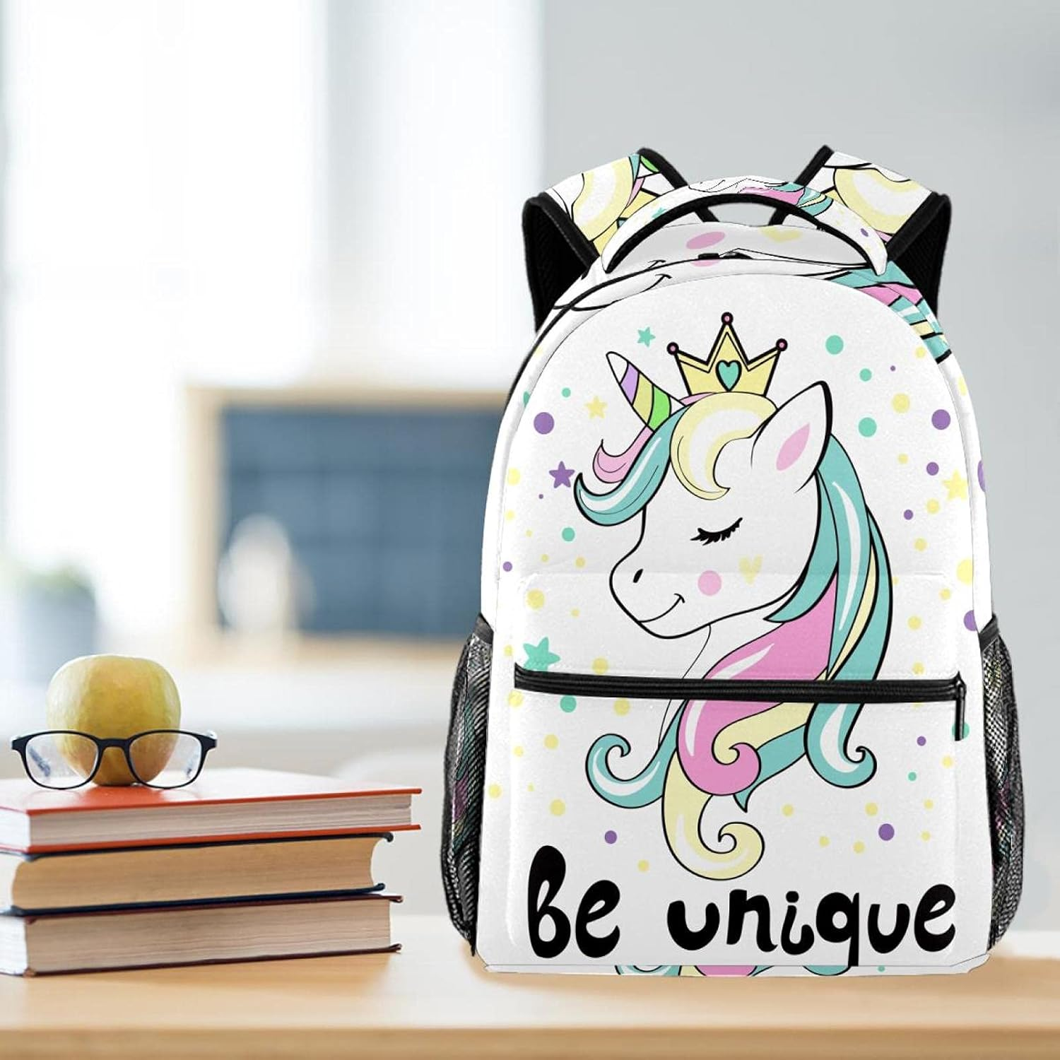Unicorn Head Backpack Students Shoulder Bags Travel Bag College School Tote Backpacks