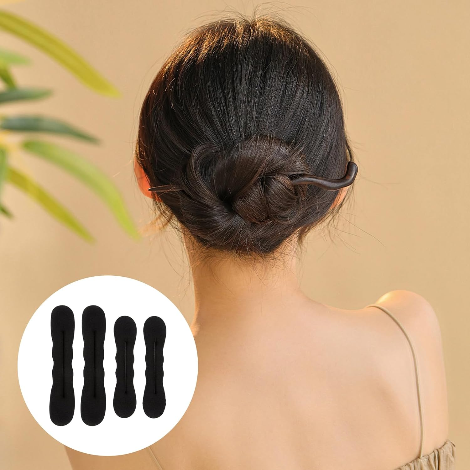 Pack of 4 Bun Maker, Hair Bun Maker, Hair Bun Maker, Bun Aid for Women, Hairband, Elegant Twister Braid, Hair Styling Accessories, Hair Styling Clips, Hair Tool, Styling Swimming Doughnut, Hair Braid image number 1
