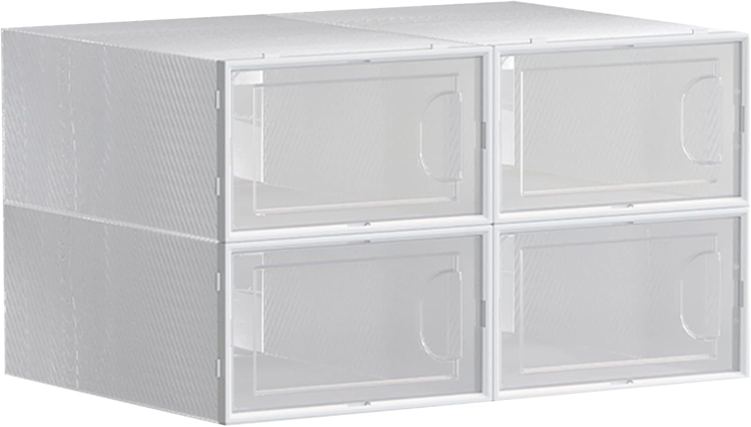 Seymour'S Stackable Clear Shoe Boxes - 4 Pack, Holds Shoes up to US Size 10 & AU Size 10, Transparent Shoe Storage for Closet Organisation & Easy Access image number 2