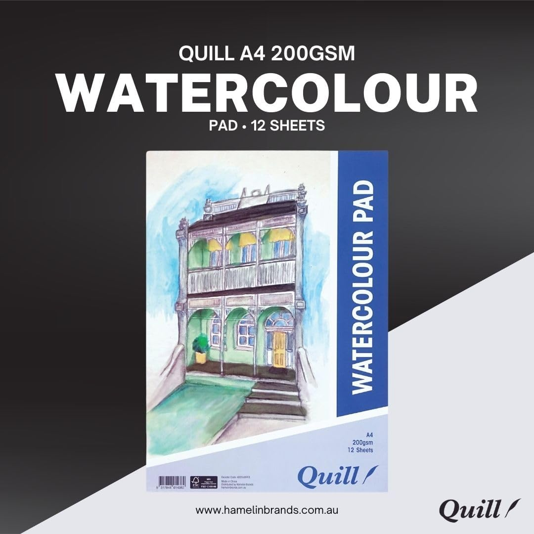 Quill, A4 Watercolour Pad, 200Gsm, 12 Sheets, Portrait Orientation image number 5