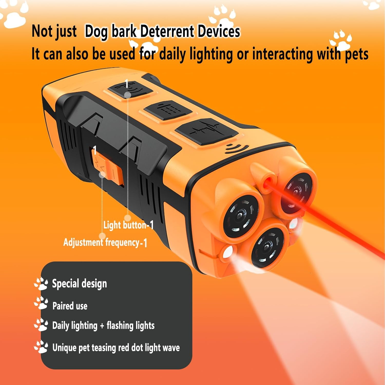 Dog Bark Deterrent Devices,Tripling anti Barking Device for Dogs,Flash Vibration Ultrasonic Stop Neighbors Dog Barking Silencer,Bark Deterrent Device,Can Be Used Dog Clicker for Control Training image number 4