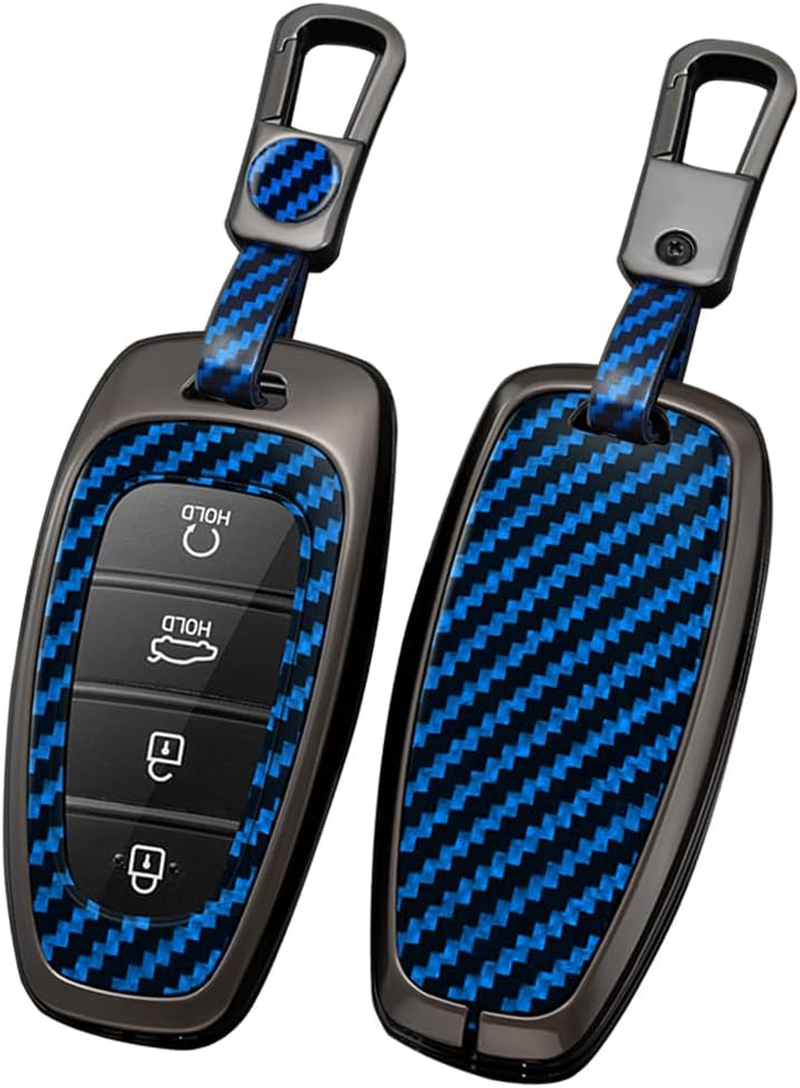 Ontto Alloy Car Key Fob Cover Fit for Hyundai Sonata Hybrid Nexo DN8 Tucson NX4 New Grand Santa Fe Atos Solaris Prime Smart Key Case Shell Holder Bag Keyring Keychain Accessories Black A