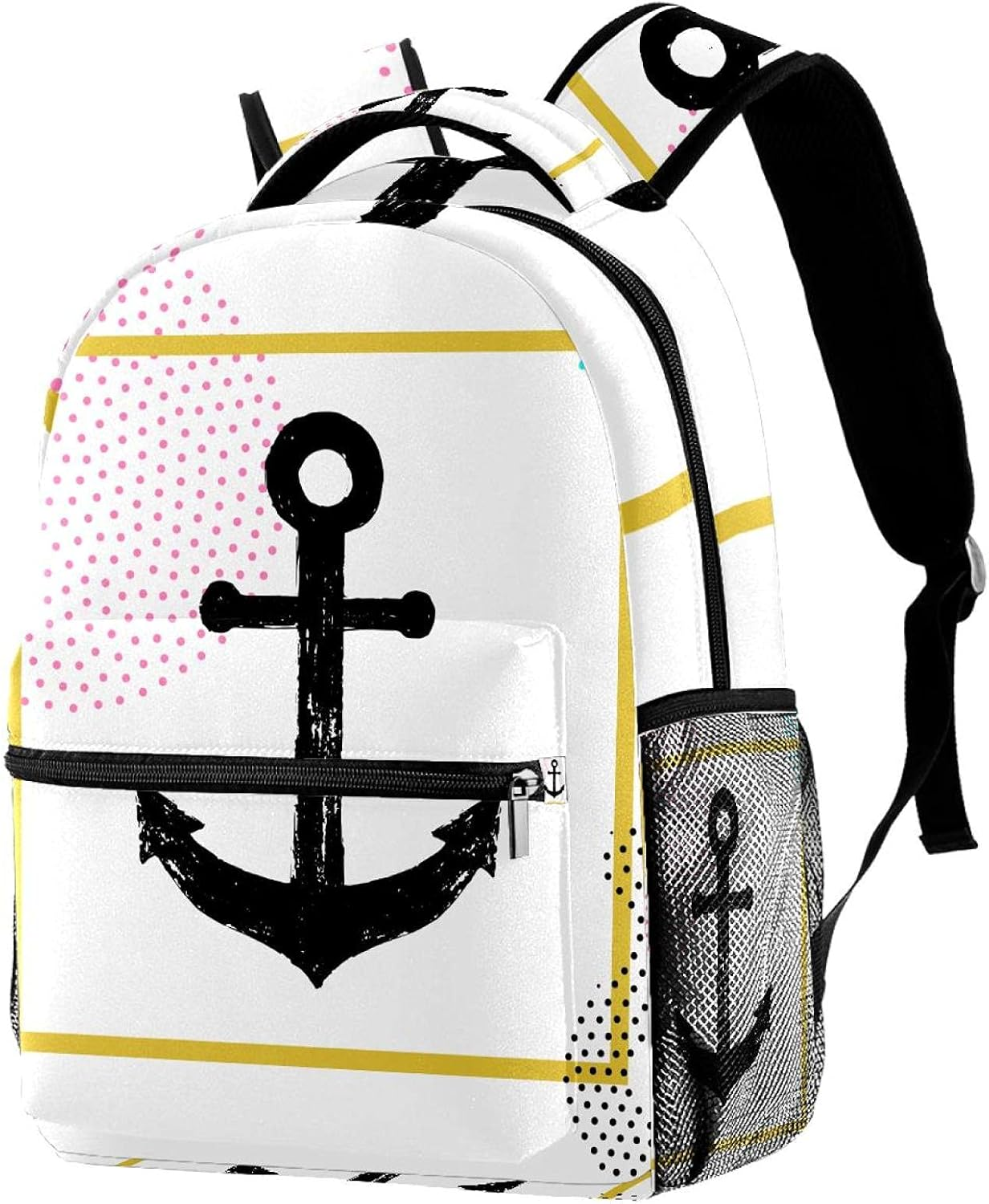 Anchor Illustration Backpack Students Shoulder Bags Travel Bag College School Tote Backpacks