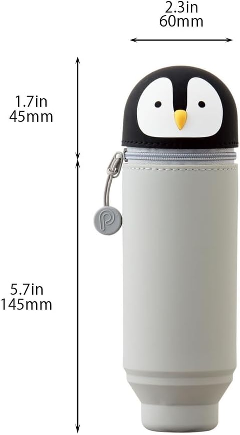 Lihit Lab Punilabo Stand up Pen Case (Pen Holder), 2.4" X 7.8", Penguin (A7712-10)