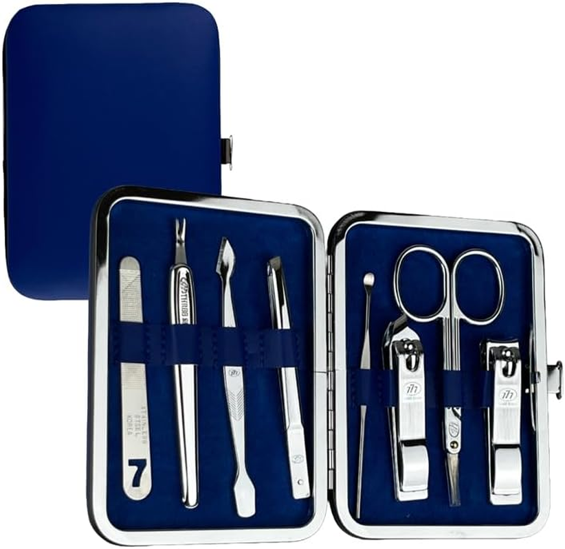 777 Three Seven TS-343X Nail Care Set - 8 Essential Tools, Made in Korea, 50 Years Heritage (Red)