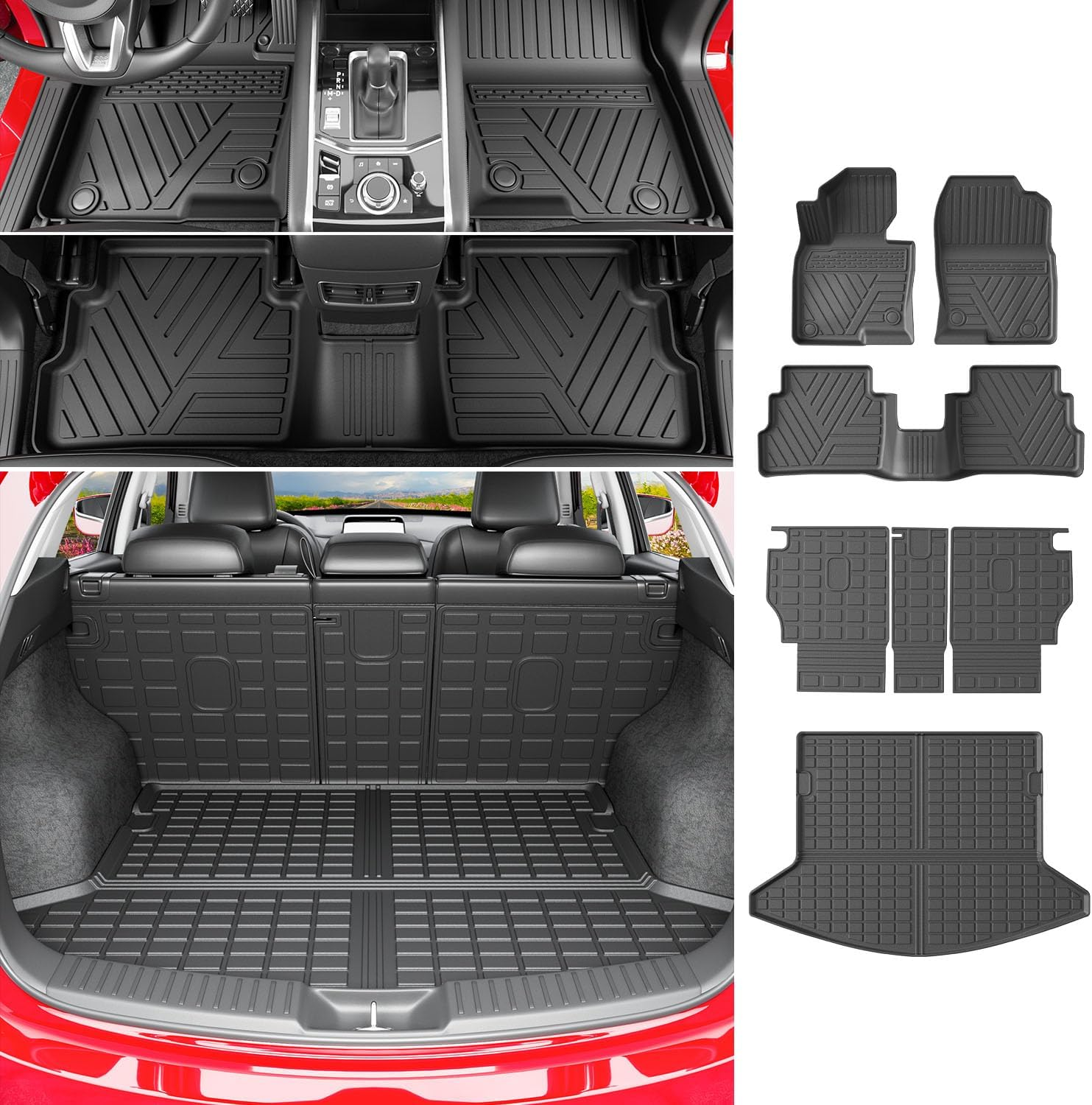 Powoq Backrest Mat Compatible with 2017-2025 Mazda CX-5 Cargo Liner Back Seat Protector Replacement for 2017-2019 2020 2021 2022 2023 2024 2025 Mazda CX-5 Accessories(Fit 2017-2024, Rear Backrest Mat)
