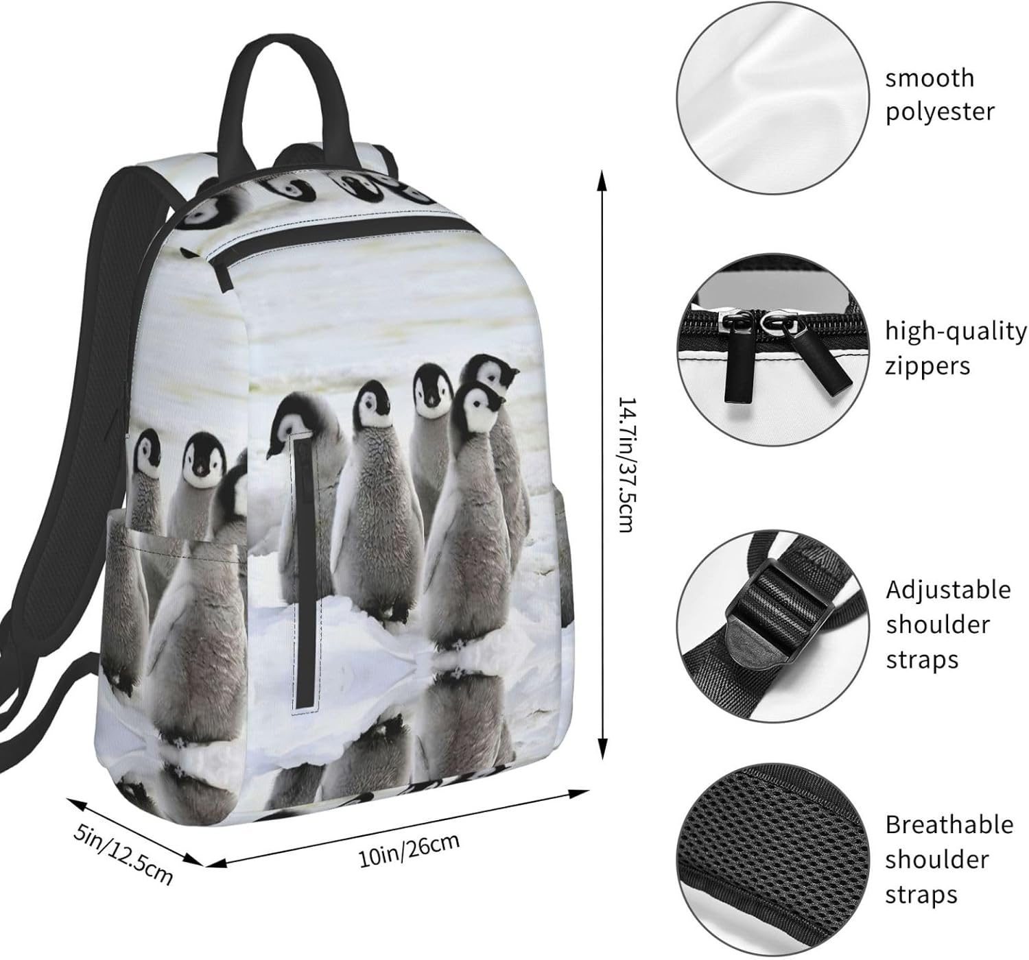 Edwal Flock of Birds Print Computer Backpack College Stylish Casual Laptop Bag for Travel/Business/Women/Men - England Symbols image number 4