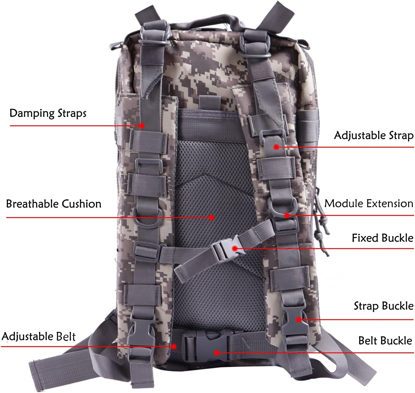 HDE Tactical Military Backpacks 20L MOLLE Bug Out Bag Survival Backpack image number 2