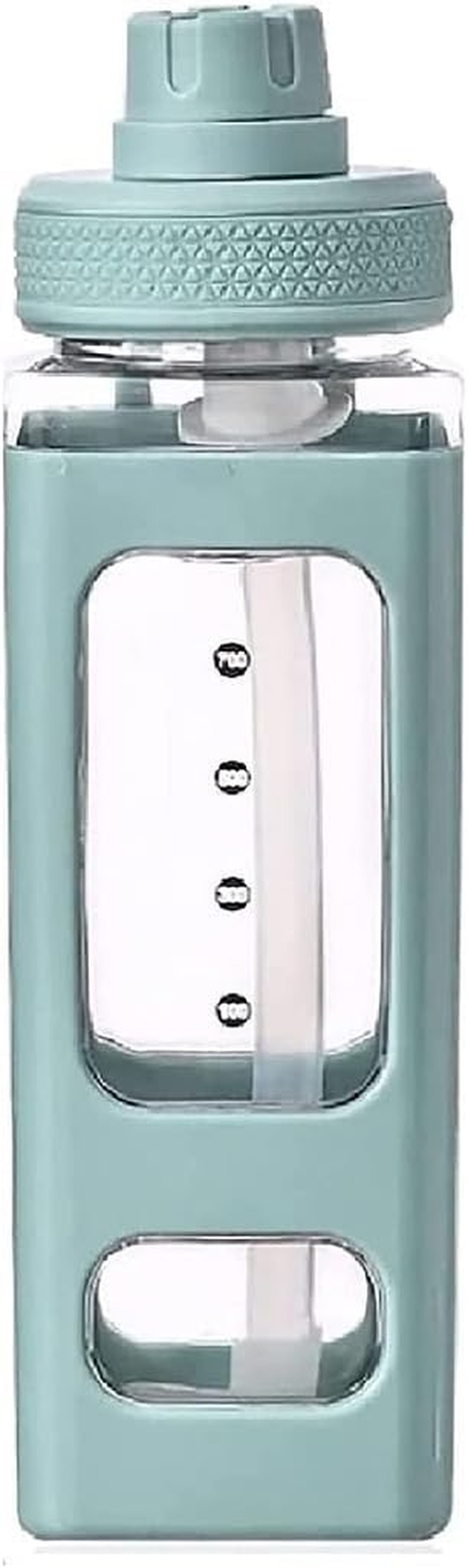 AIMALL Adjustable Kids Water Bottle with Straw, 700Ml/24Oz Leak-Proof Large Capacity Square Plastic Water Cup, Durable Anti-Drop High-Temperature Resistant, Includes Fun Stickers for Customization