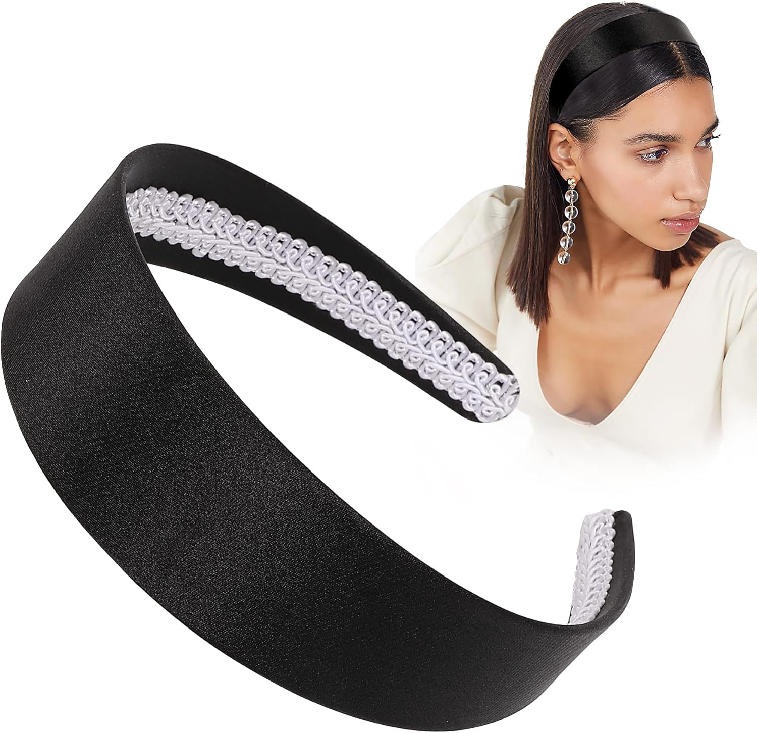 Ivyu Red Bow Headband - Blossom Powerpuff Girls, Snow White, Kiki Large Hair Band for Women, Girls, Halloween