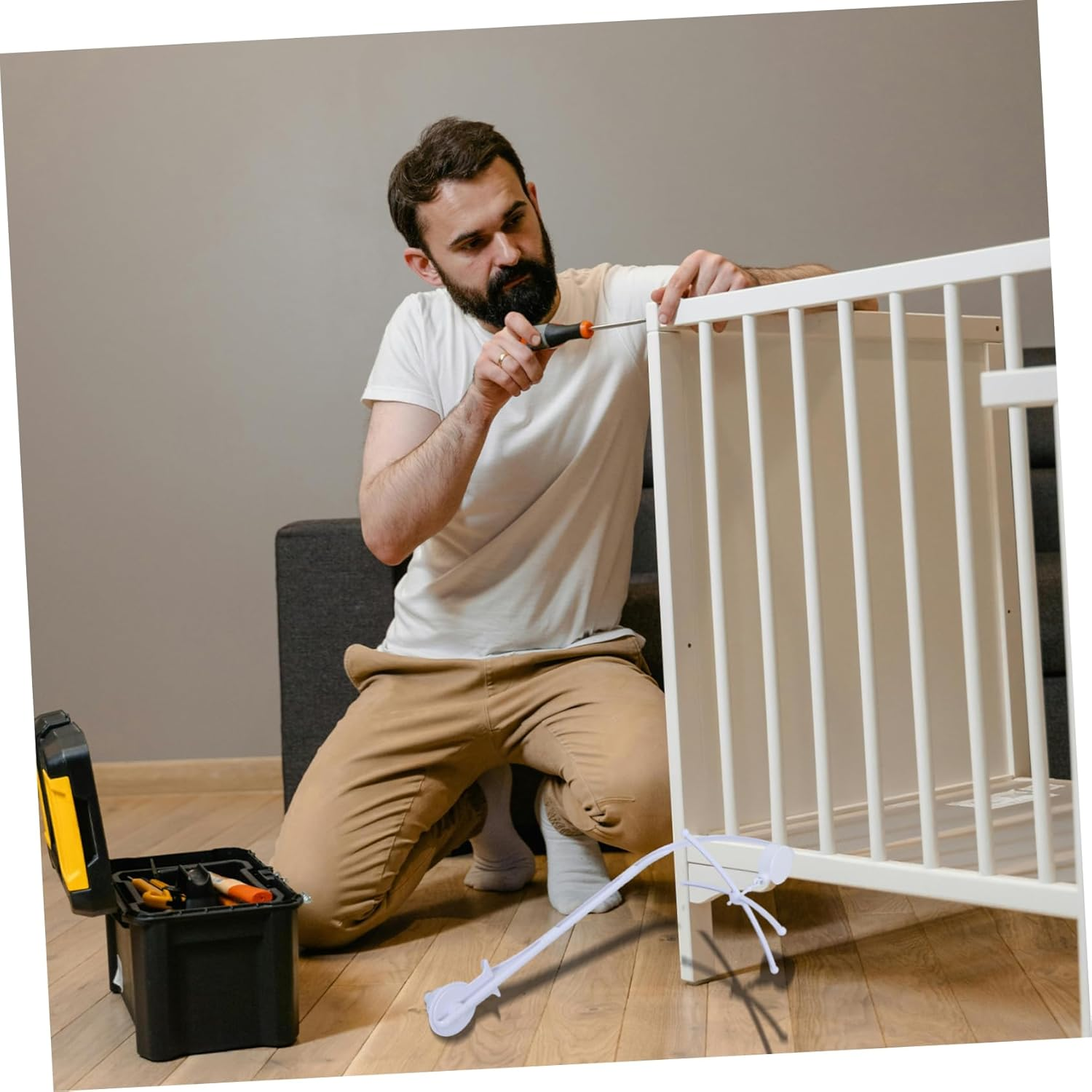 1 Set Adjustable Mobile Stand Clamp Versatile Crib Arm for Hanging Enhances Auditory Visual Stimulation for Stable Suitable for All Crib Heights image number 5