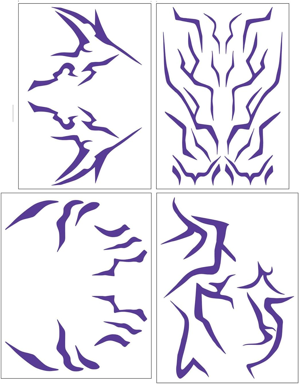 4 Sheets Temporary Tattoos,16Pcs Kpop Anime Rumi Tattoos Cosplay Body Tattoos Stickers for Face Thighs Waist,Costume Accessories for Halloween Christmas Party Favors (B)