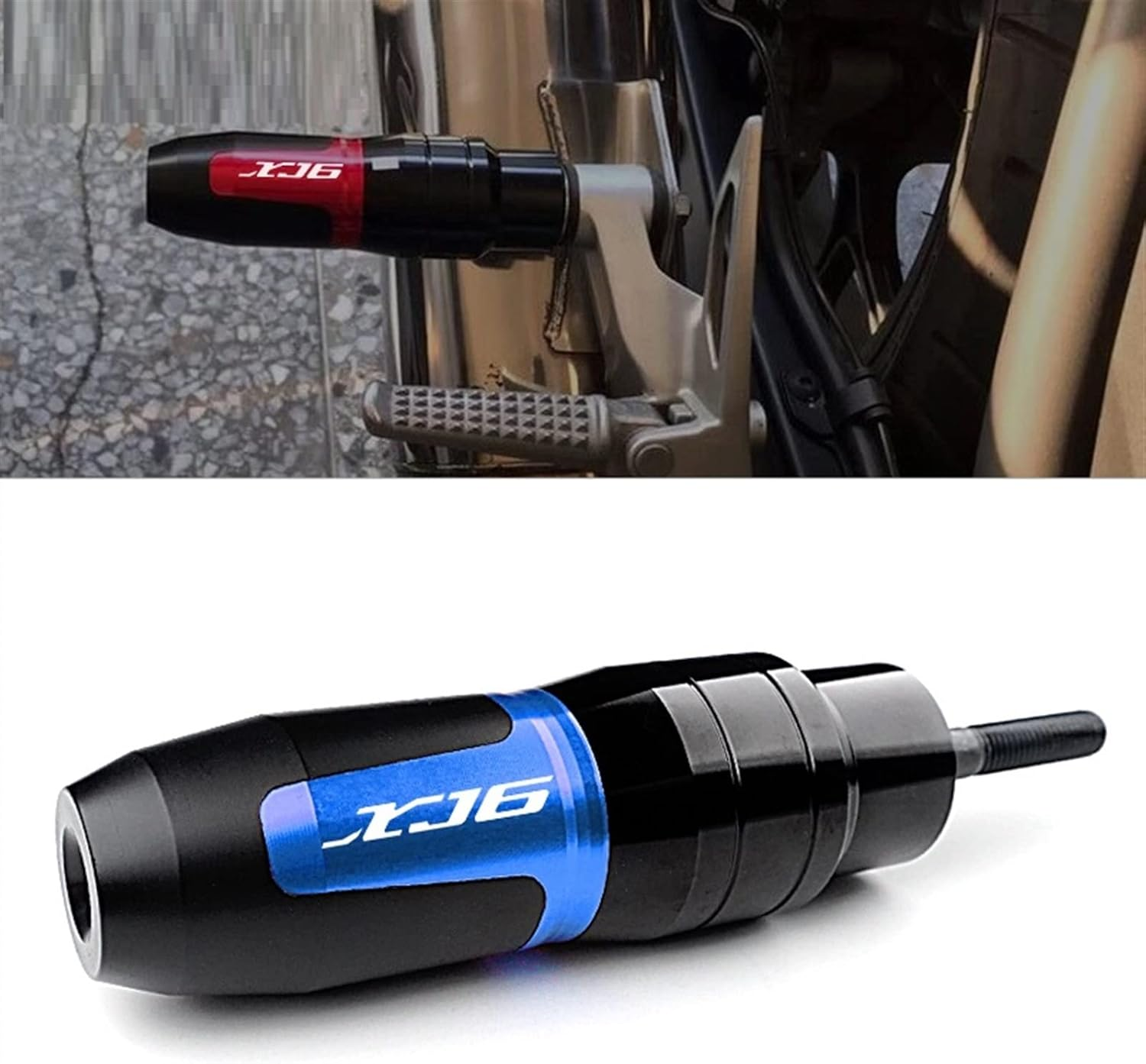 Motorbike Frame Sliders for YAMAHA XJ6 XJ-6 DIVERSION Motorcycle Accessories CNC Frame Crash Pads Exhaust Sliders Crash Protector with Logo (Color : Gray, Size : 1 Piece) image number 2