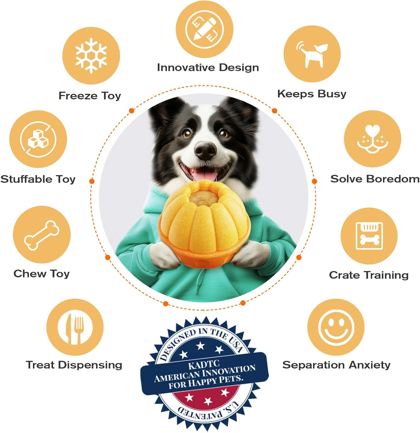 KADTC 3-In-1 Durable Dog Frostlick Toy, U.S. Brand & Design,Long-Lasting,Large Capacity Fillable Treat Ball, Freeze-And-Play Lick Cup & Food Dispenser, Indestructible Dog Chew Toys - Boredom Buster image number 2