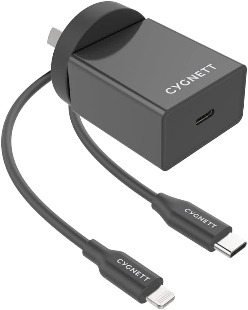 Cygnett Powerplus 18W Wall Charger with Lightning to USB-C Cable, Black image number 2