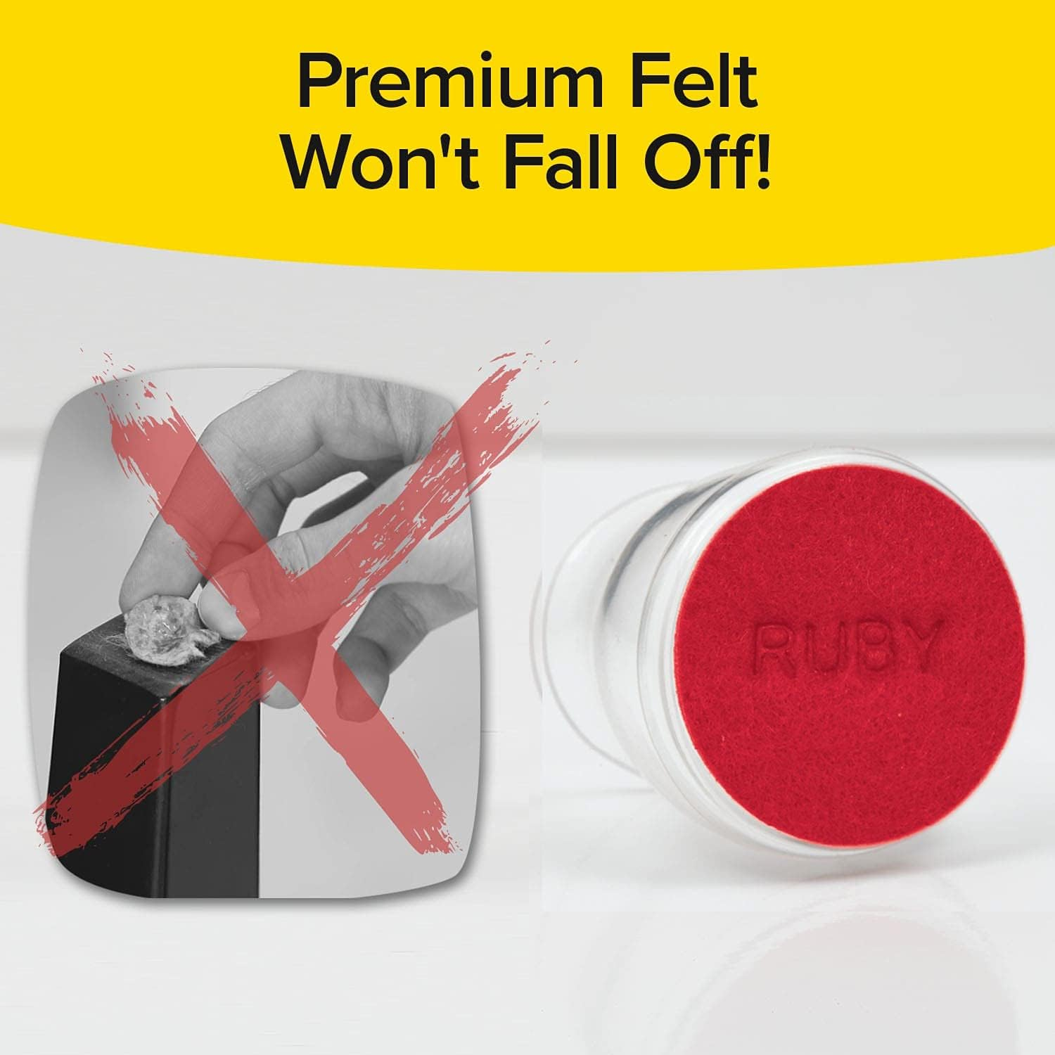 Bulbhead Ruby Sliders as Seen on TV by - Red Means They&rsquo;Re Authentic - Premium Chair Covers Protect Hardwood & Tile Floors from Scratching - Fits Most Furniture Leg Sizes & Shapes - 8 Pack image number 2