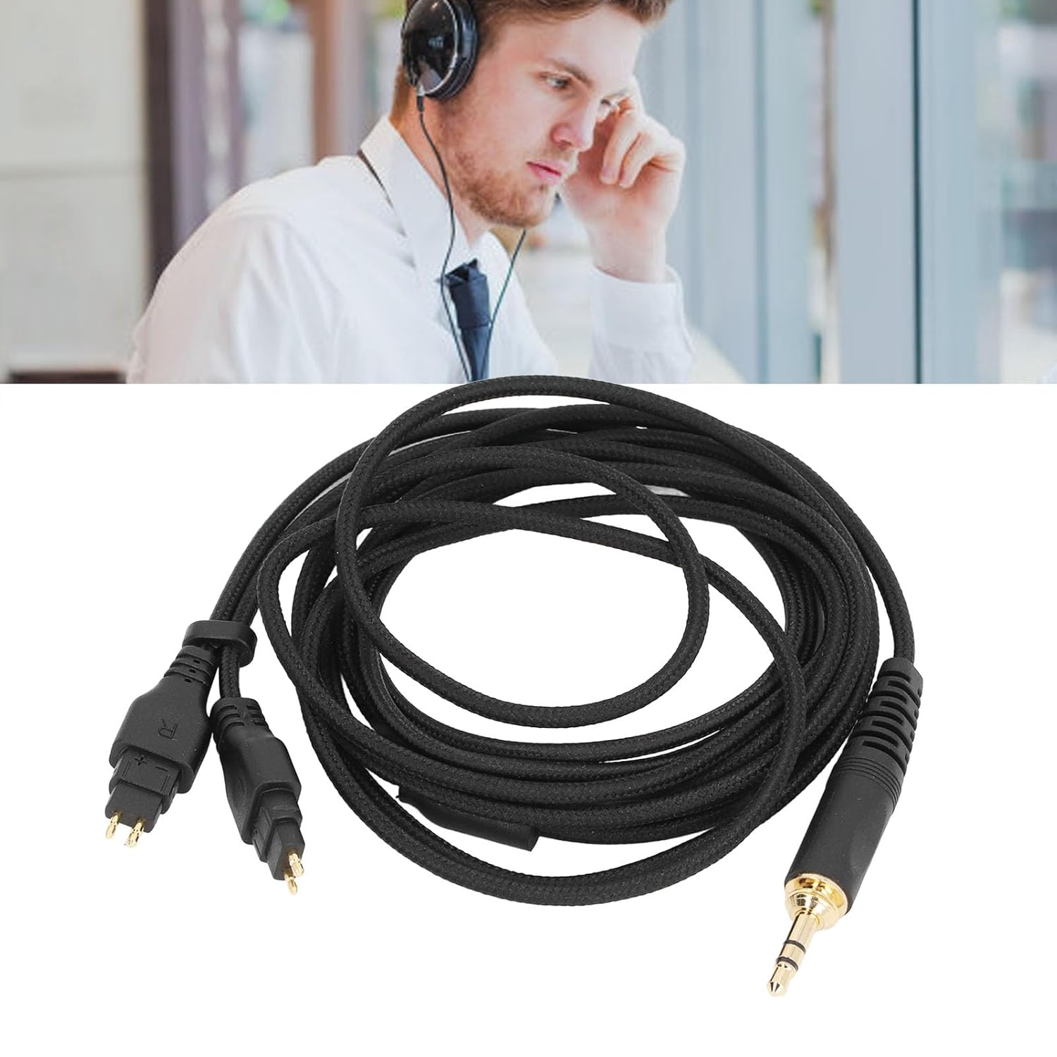 Replacement Audio Upgrade Cable for HD580 HD600 HD650 HD660S HD6XX HD535 HD545 HD565 HD265 Headphone, Replacement Headphone Sound Cable with 3.5Mm 6.35Mm Plug Adapter 6.6Ft image number 2