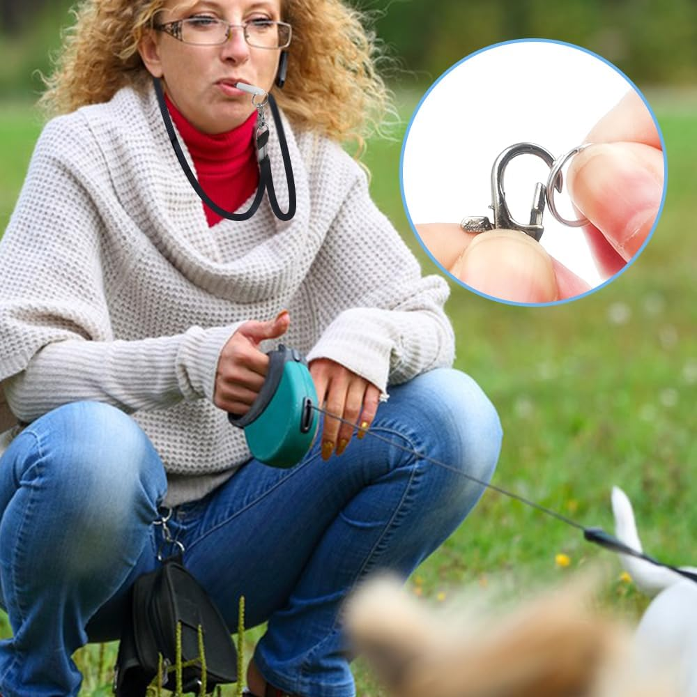 3 Pcs Dog Whistle, Dog Whistle to Stop Barking, Dog Whistle to Make Dogs Come to You, Dog Whistle Training, Dog Whistle to Stop Barking Neighbors Dog, with Lanyard(White, Red, Black)