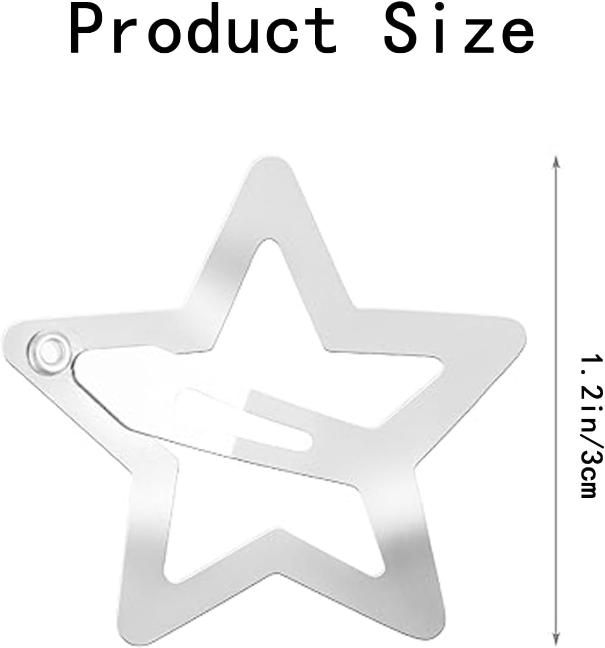 Pack of 12 Star Hair Clips, Silver Coloured Hollowed Stars Hair Pins, Cute Star Hair Clips with Snap Closure for Girls and Women