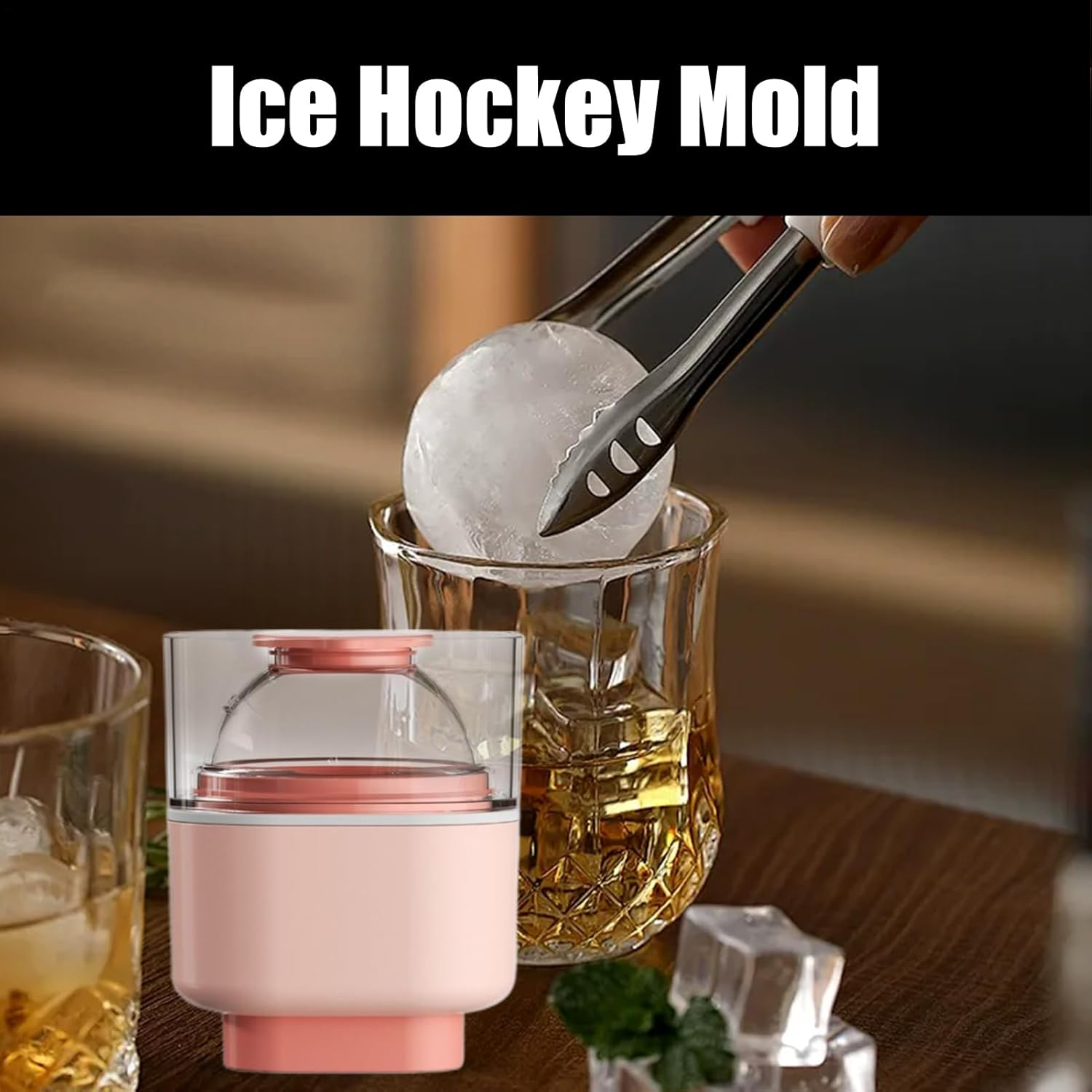 Ice Ball Mold, Large Silicone Ice Cubes Mold, Kitchen Gadgets for Food Candy Whiskey Beverage Coffee Bar Cocktails Parties Camping Drinking image number 5