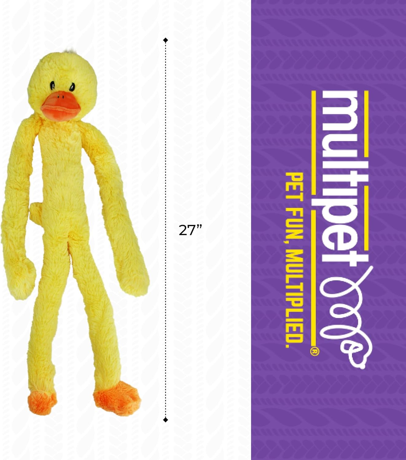Multipet Swingin' Slevin 27" Duck Plush Dog Toy image number 2