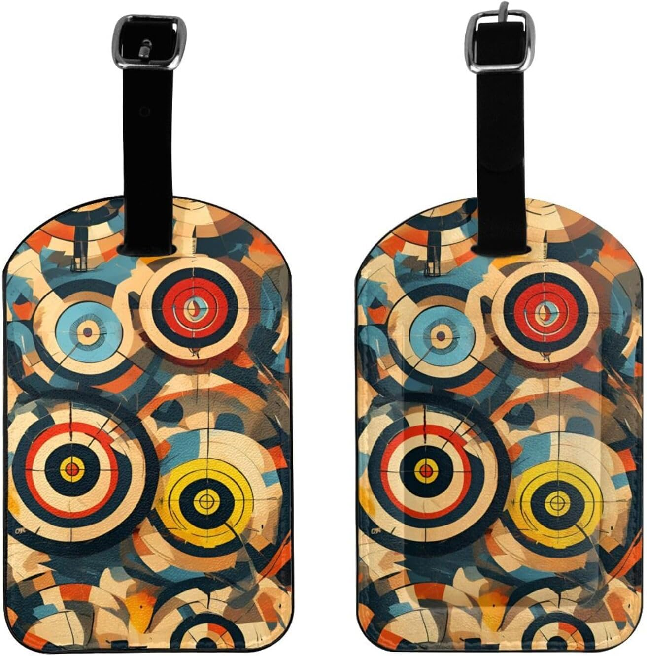 Vector Design Target Print Elegant Tag Stylish Tag Luggage Tag 4.3 X 2.76 Inch for Suitcases Travel Bags