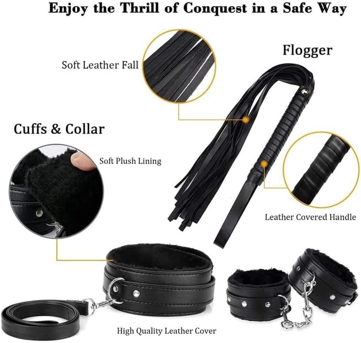 10 Sets of Couple Sex Game Tools, S&M Game Tool Kit, Adjustable Bed Game Set Toys Male Couple Sex Adjustable and Comfortable Couples and Beginner'S Toys,Black