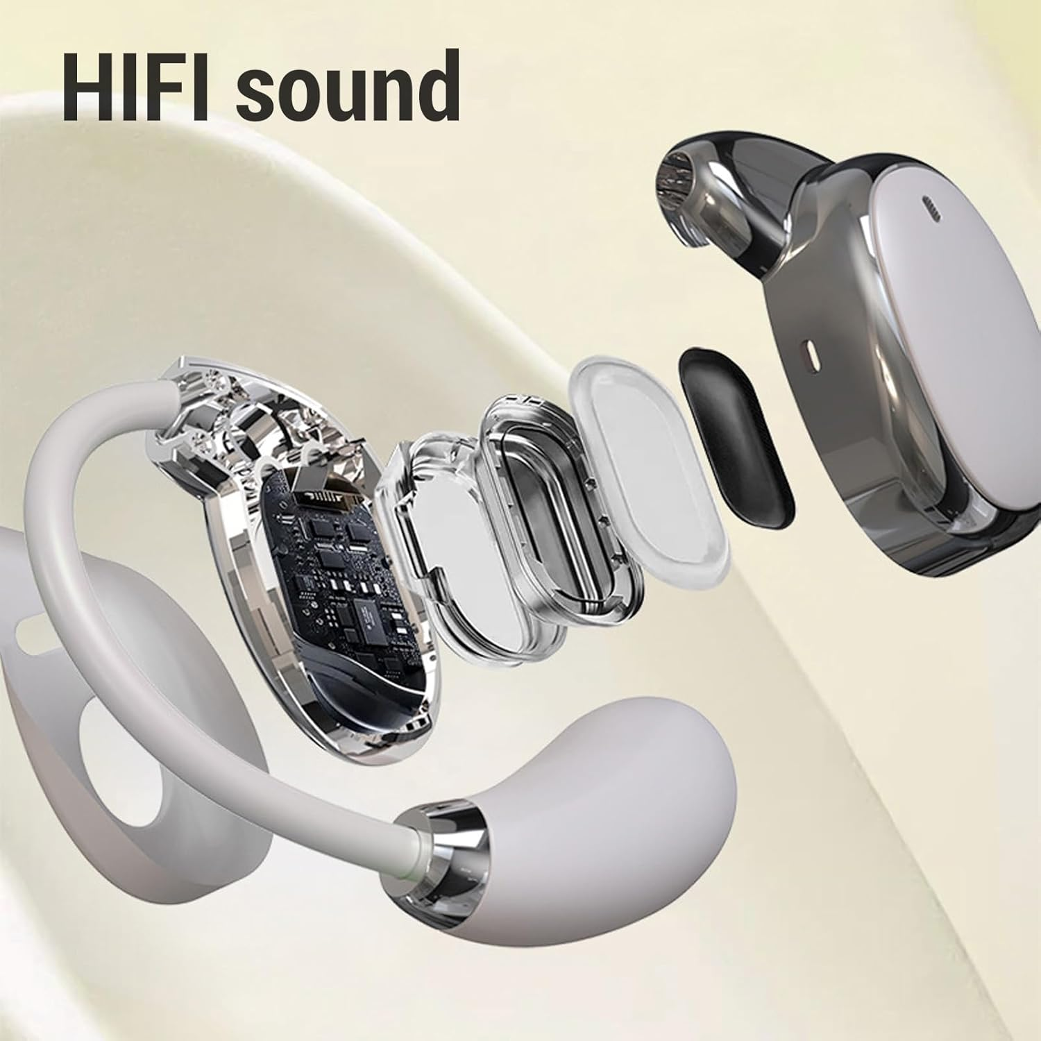 Luocute AI Wireless Stereo Translation Earbuds for Business Translate Travel with 150 Languages, Touch Control Online Simultaneous 5.4 Language Translator Earbuds Ear Hook image number 2