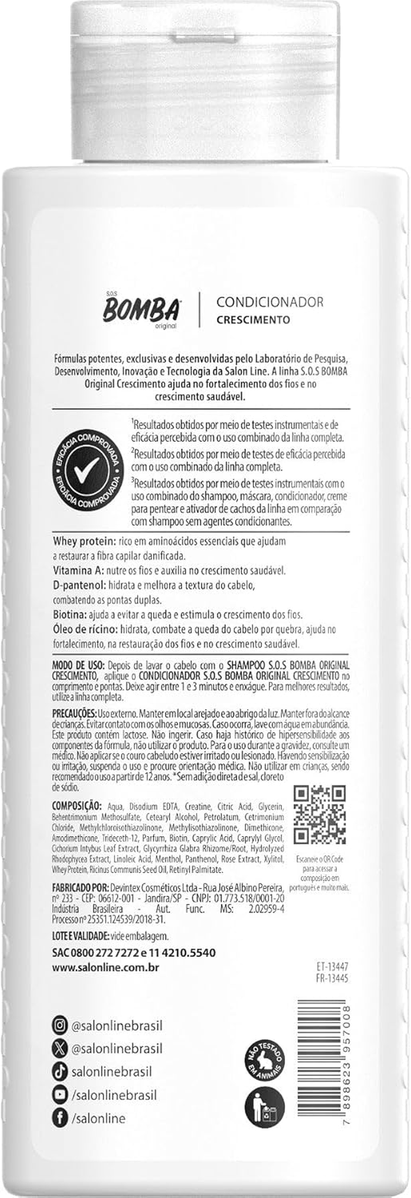 SALON LINE - S.O.S Bomba Original Original Shampoo & Conditioner Kit (200Ml X 2) image number 1