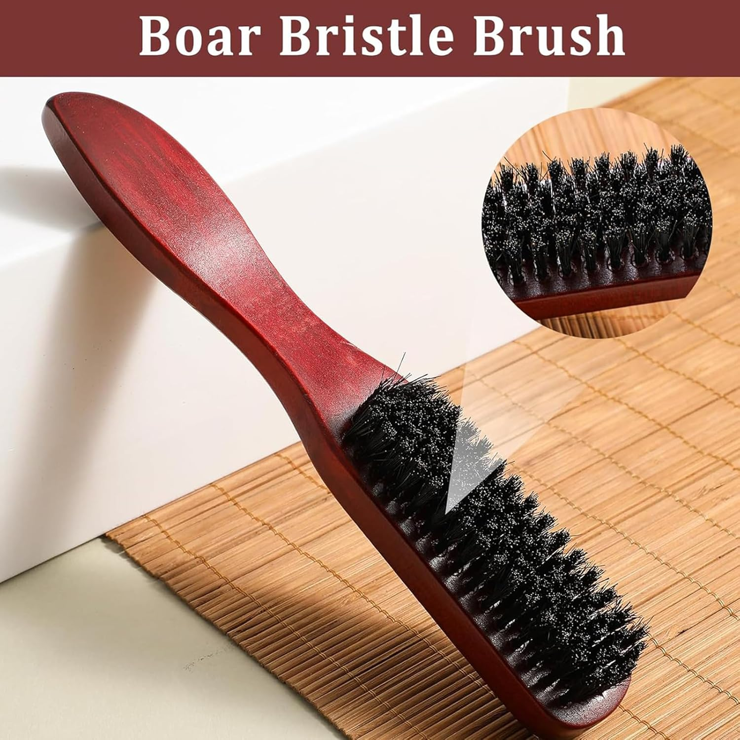 Yeanifeana 2 Pack Men'S Soft Boar Bristle Beard Brush and Hair Comb, Multi-Functional Grooming Tool for Beard Care and Hair Styling at Home or Travel image number 4