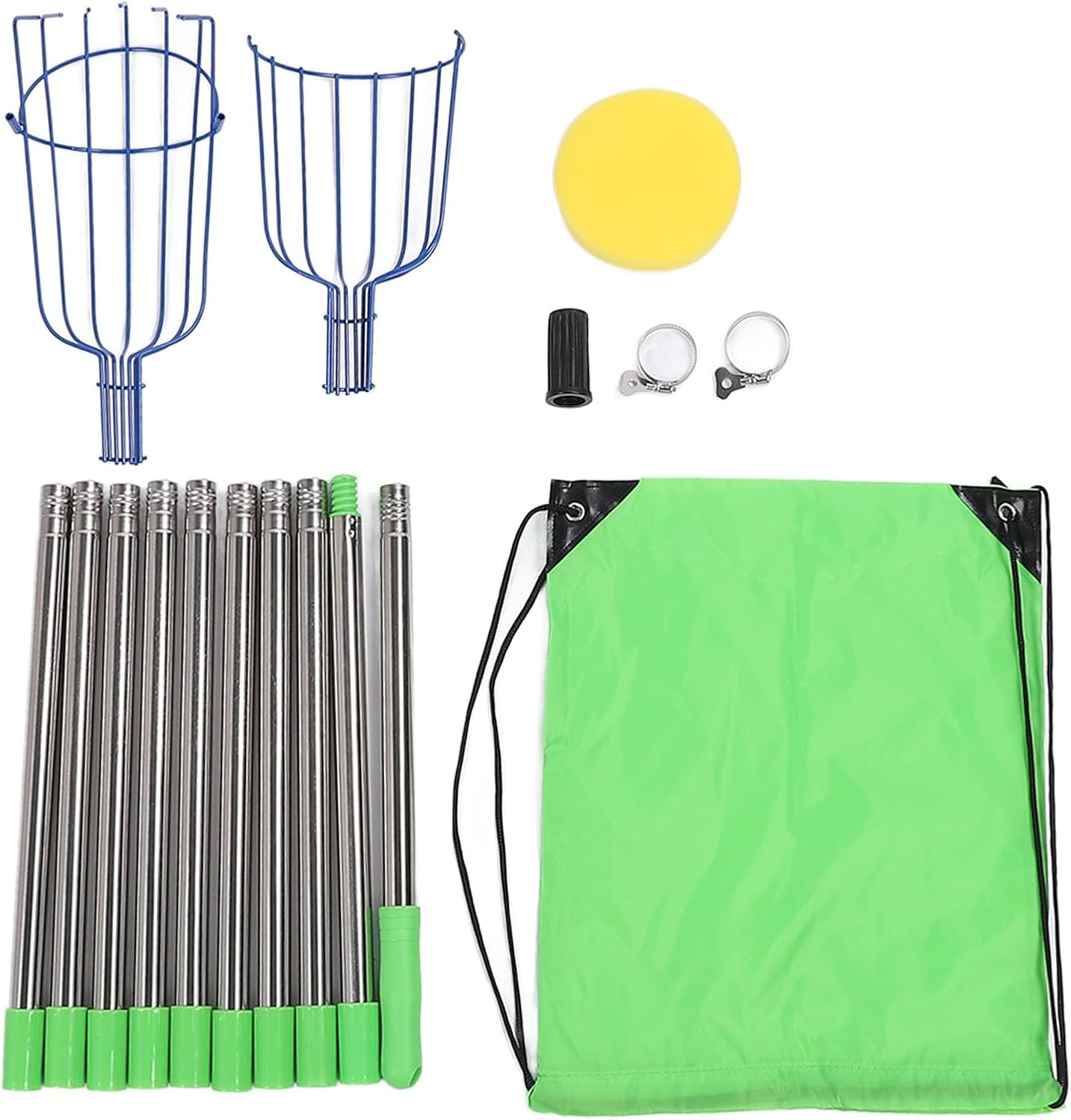 13.8Ft Fruit Picker, Adjustable Fruit Picker Pole with Basket, Stainless Steel Telescoping Fruit Grabber, Lightweight Fruit Catcher for Pear, Lemon, Orange, Mango, Avocados image number 3