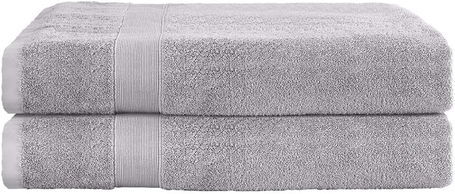 2 Pack Bath Sheets Set Cotton Large Towels Extra Soft Towel 180Cm X 90Cm Grey image number 4