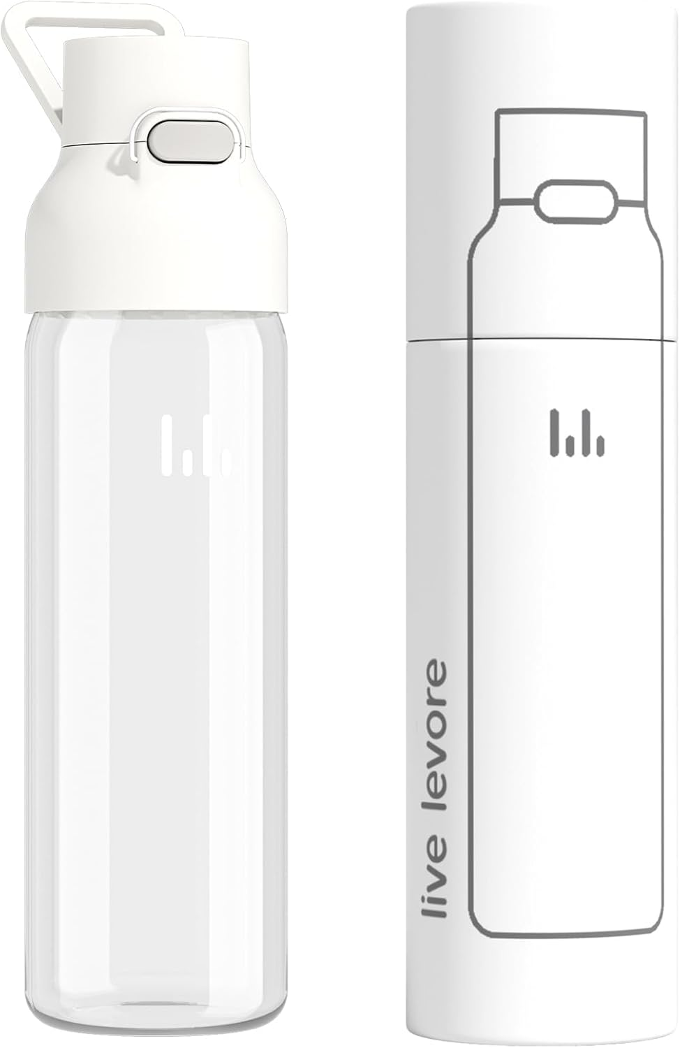 Live Levore 750Ml Leak Proof Water Bottle with Flip Top Lid, Bpa-Free USA Tritan Fitness Gym Sports Bottle, Dishwasher Safe for Office, Outdoor & Travel Use (White, 1 Pack) - Green image number 7