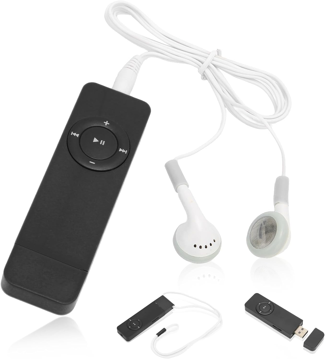 MP3 Player, Support up to 64GB No Data Cable Required Mini Music Player with 3.5Mm Earphones, Lossless Sound Long Battery Life Portable Music Player for Students Running Travel(Black)