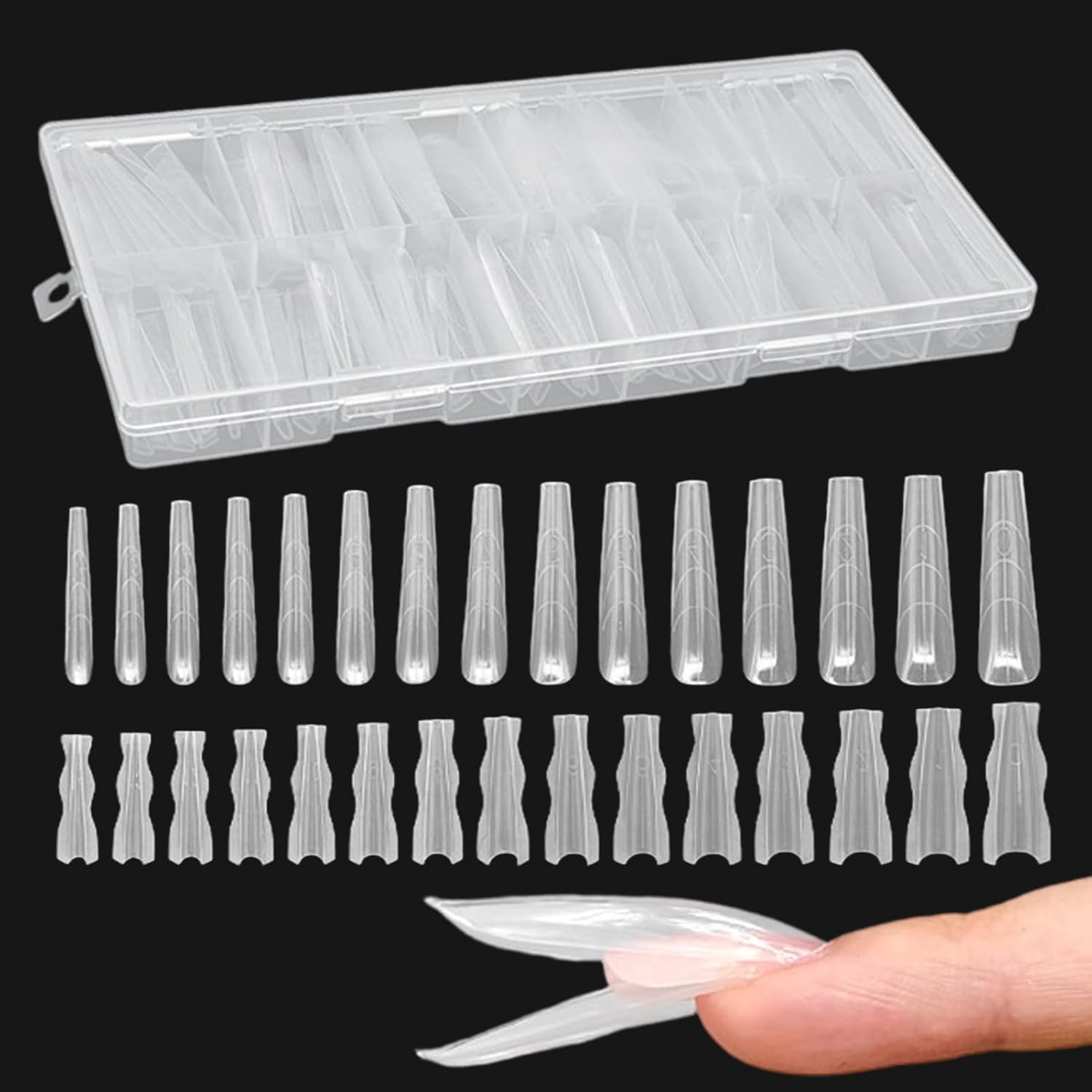 Nail Extensions | Clear Full Cover Beauty Supplies,Nail Extension Forms - for Family Friends Pedicure Beauty Makeup Salon Home Travel Wedding Bridal Spa