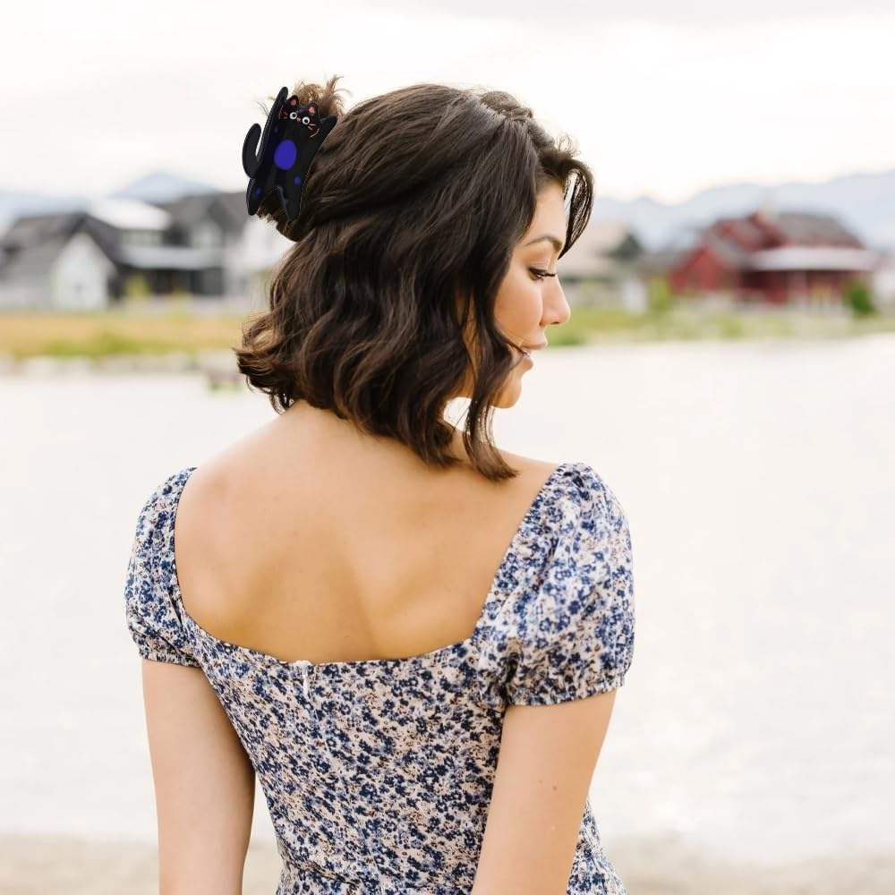 Namvo 2 PCS Cat Hair Clips Cellulose Acetate Hair Clips Funny Standing Cat Hair Clip Hair Accessories for Women Thick Thin Hair