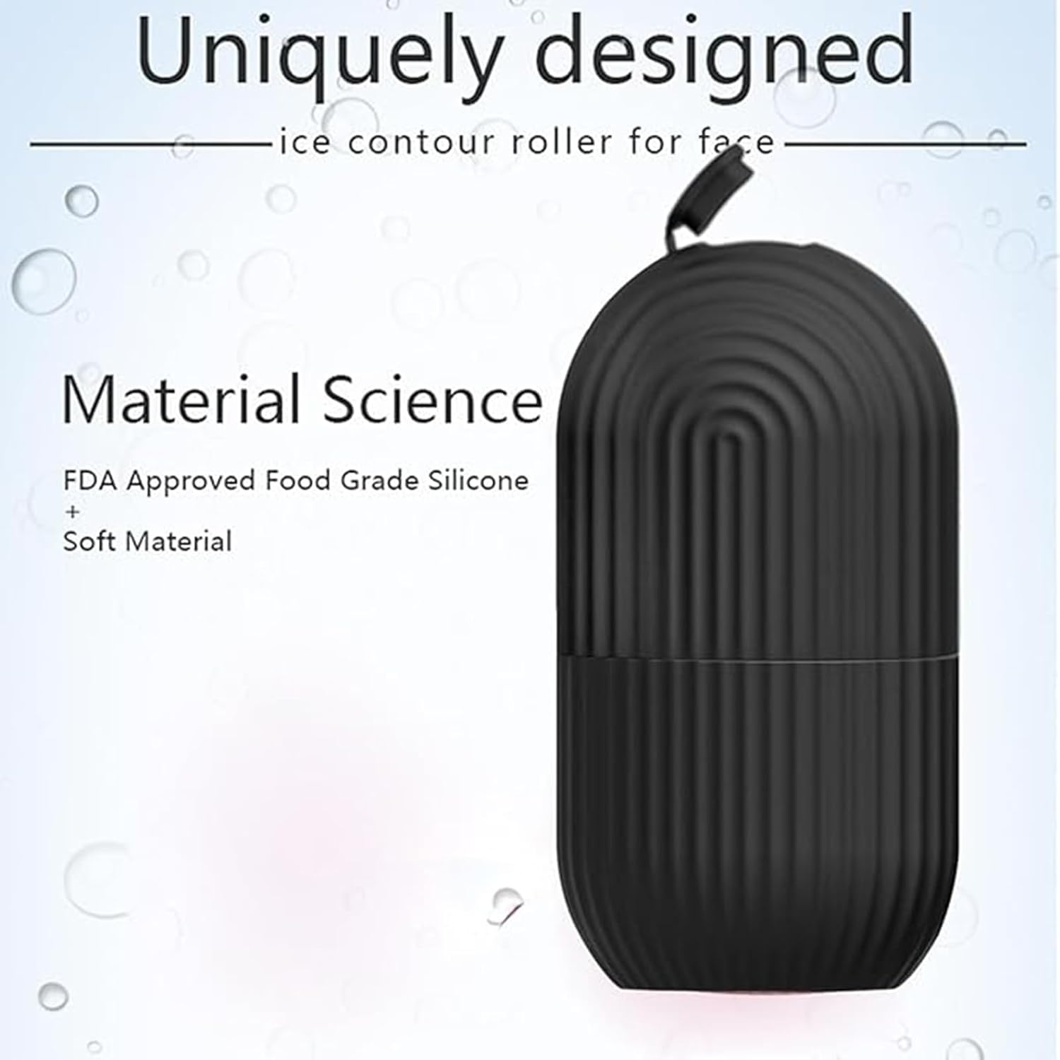 Yeanifeana 2 Pack Ice Roller for Face & Eyes, Reusable Cooling Face Massager for Puffiness & Wrinkles Relief, under Eye Roller for Dark Circles, Neck Massage Tool for Skincare (Black) image number 4